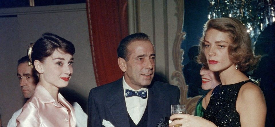 Audrey, Humphrey Bogart and Lauren Bacall, Lido nightclub (1956).jpg