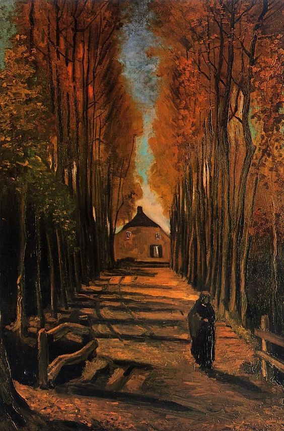 Avenue of Poplars at Sunset - Vincent Van Gogh 1884.jpg