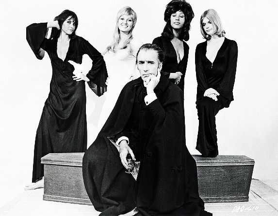 Caroline Munro, Stephanie Beacham, Christopher Lee, Marsha Hunt, Janet Key-Dracula A.D. 1972 .jpg