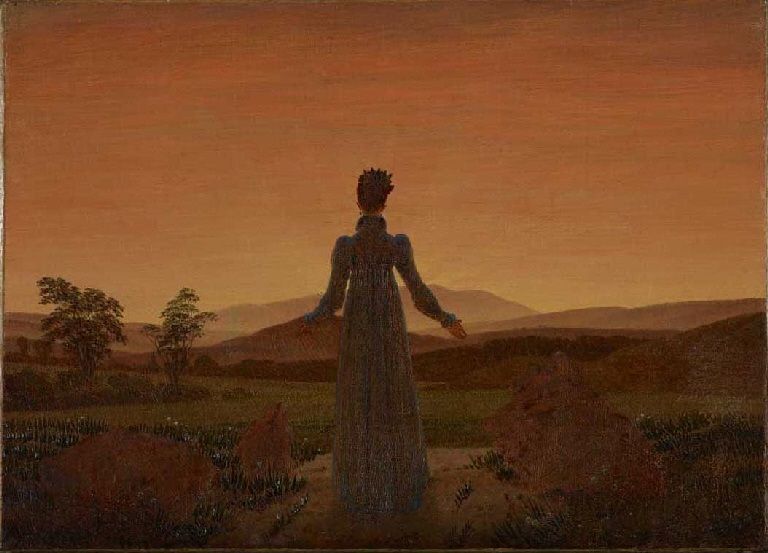 Caspar David Friedrich-Frau vor der untergehenden Sonne, um 1818 .jpg