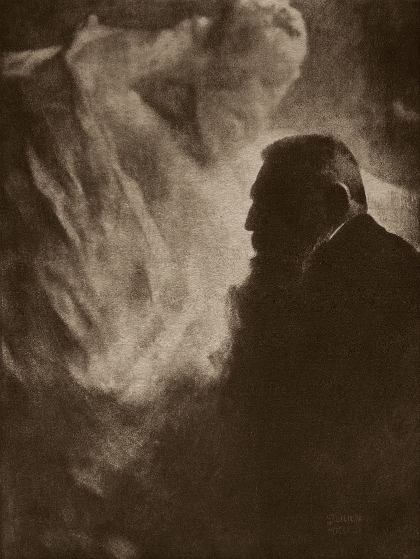 Edward Steichen - Auguste Rodin and the Monument to Victor Hugo, 1902-Gum bichromate print.jpg