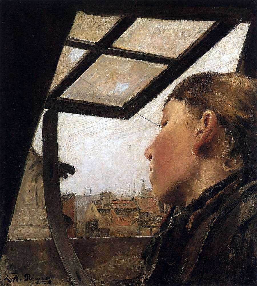 Girl Looking Out of A Skylight  (1885) - Laurits Andersen Ring.jpg