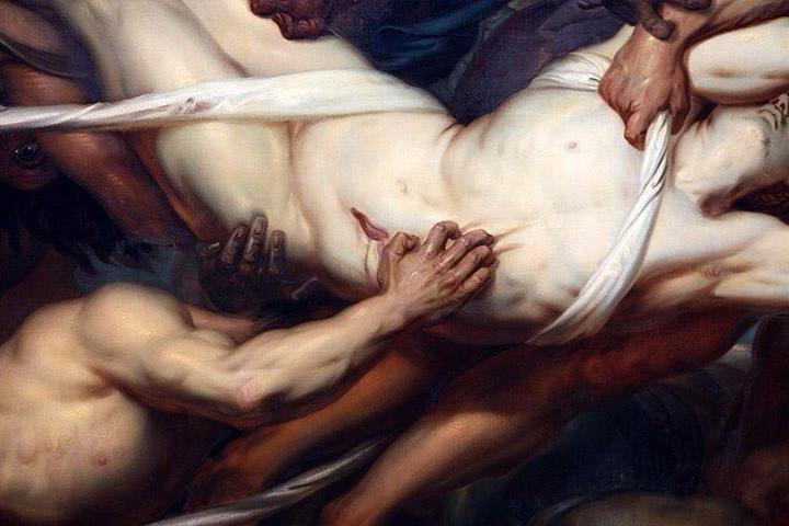 Greeks and Trojans fighting over the body of Patroclus (1836 - Detail) - Antoine Wiertz.jpg