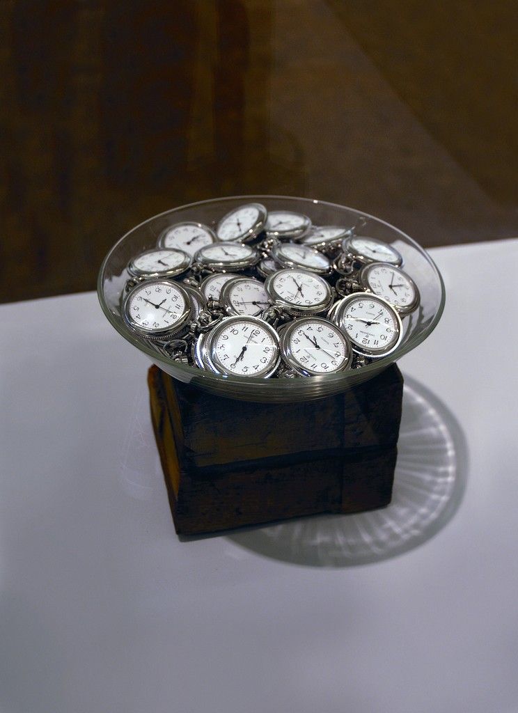 Hans-Peter Feldmann-Homage to Monica Vitti-Glass bowl-95 stainless steel watch.jpg