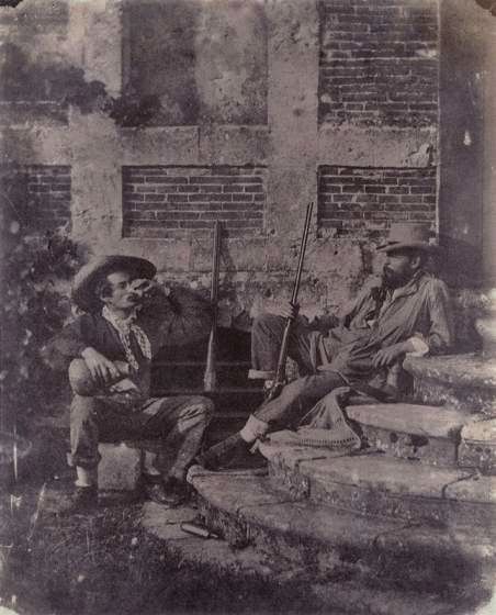 Humbert de Molard, 'Deux Chasseurs' - Salt print from a paper negative-ca1848.jpg