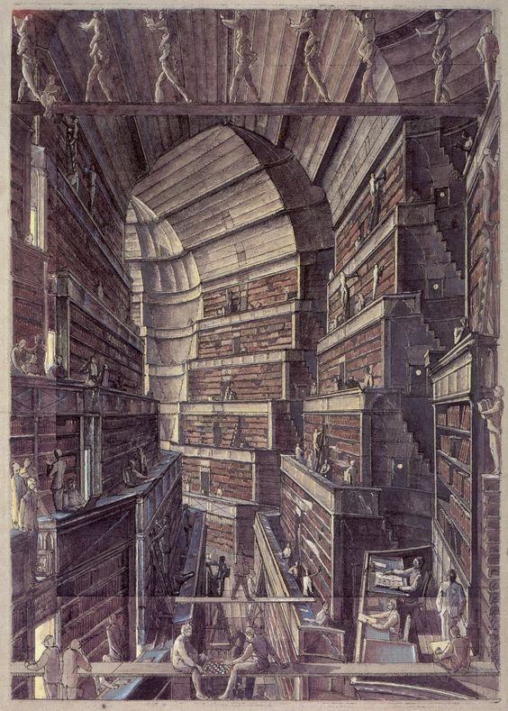 Illustration of the Library of Babel by Erik Desmazieres.jpg