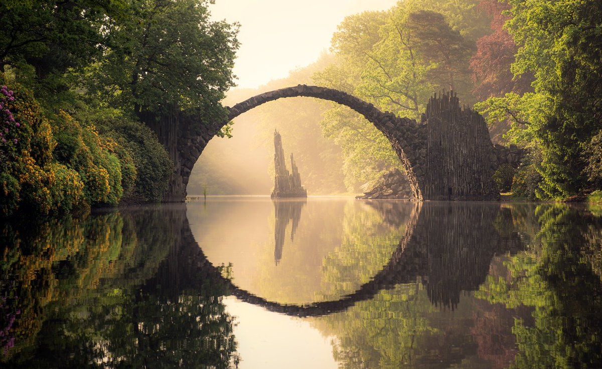 Kromlau bridge, Germany, during all four seasons (2).jpg