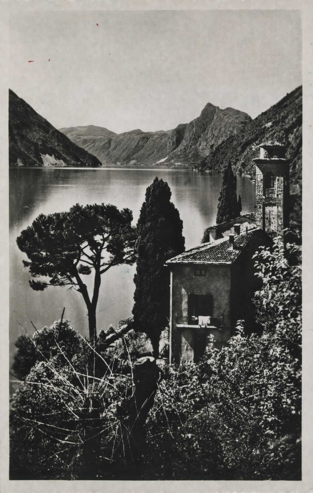 Lago di Lugano, Chiesa di Oria Im Hintergrund rechts - San Salvatore; Poststempel 30.6.1948.jpg