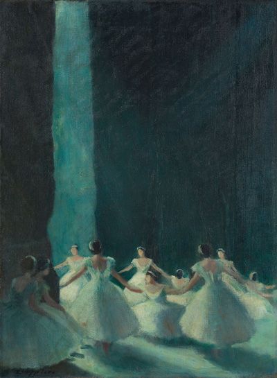 Les Sylphides (Hinter den Kulissen)Öl auf Leinwand, Um 1915, Deutsches Tanzarchiv Köln.jpg