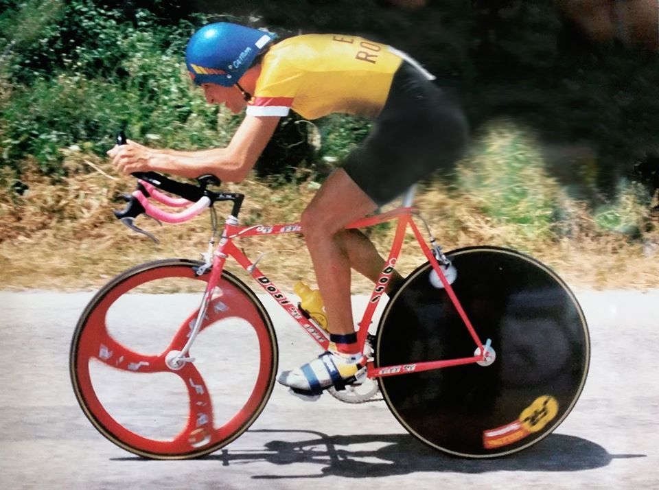 Marco Pantani Zeitfahrrennrad von Walter Dosi im Jahre 1991, für den Giro d’Italia Dilettanti ...jpg