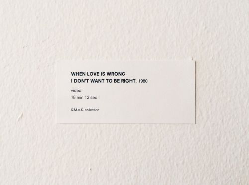 Michael Buthe - WHEN LOVE IS WRONG I DONT WANT TO BE RIGHT (1980) Video 18min 12 sec.jpg