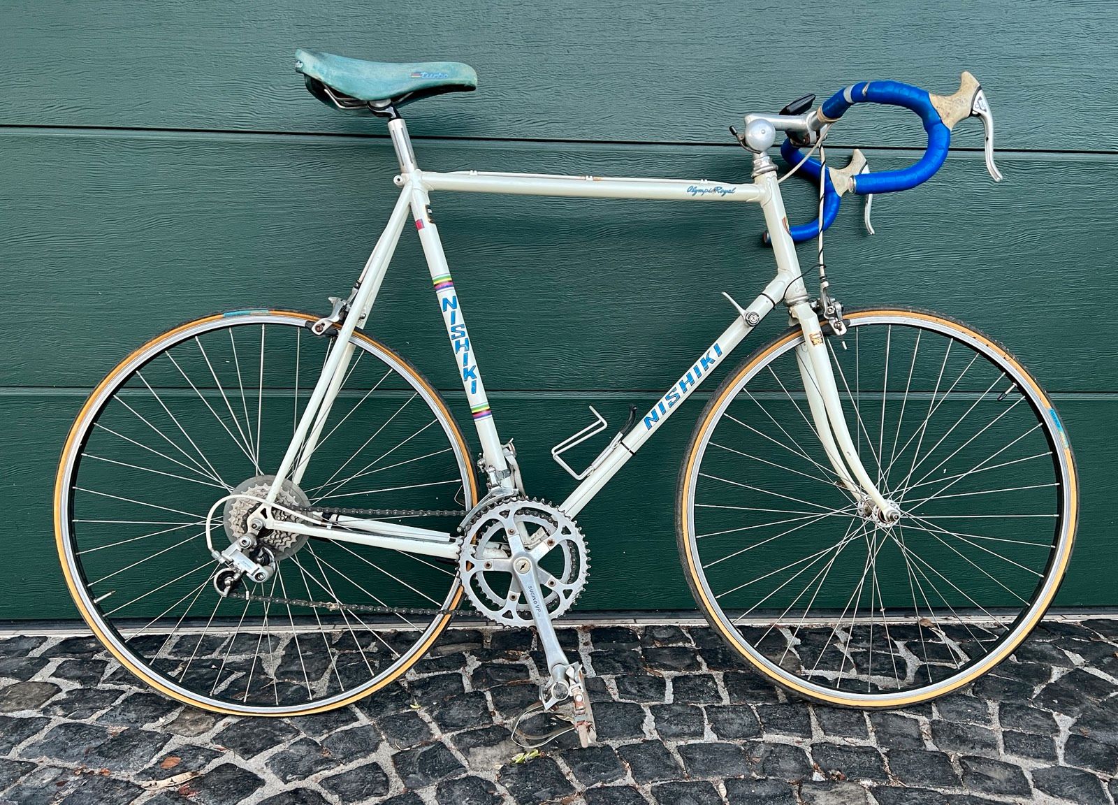 Nishiki Olympic Royal 1980 weiß-blaue Decals 63cm c-c Bild 1.jpg