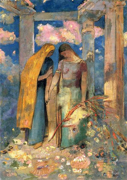 Odilon Redon - mystical conversation (1896).jpg