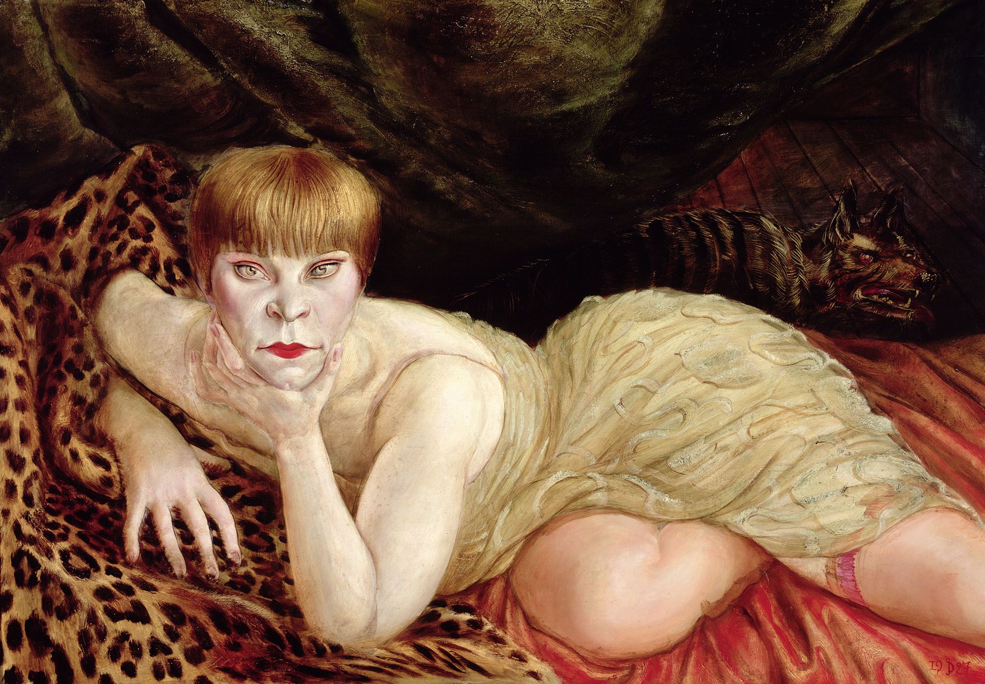 Otto Dix - Reclining Woman on a Leopard Skin (Liegende auf Leopardenfell) (1927).jpg