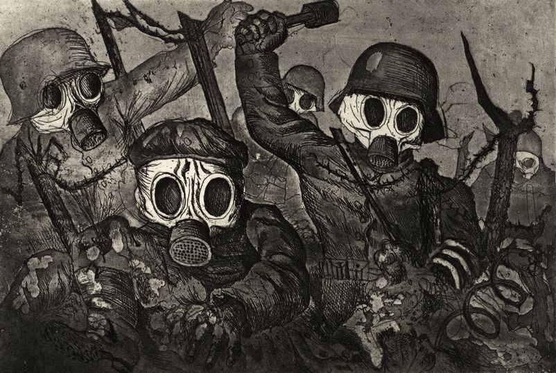 Otto Dix - Sturmtruppe geht unter Gas vor (Assault Troops Advance under Gas, 1924).jpg