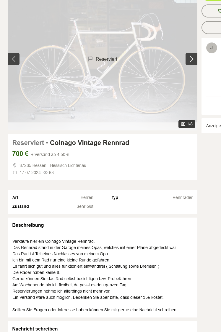 Screenshot 2024-07-17 at 22-05-28 Colnago Vintage Rennrad in Hessen - Hessisch Lichtenau Herre...png