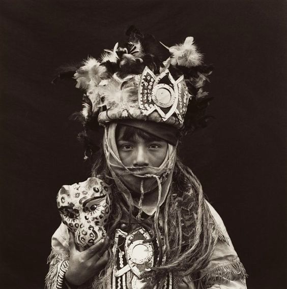 Senobio Martín, 12 Years, with Mask of the Tiger Dance, Guatemala, 1978.jpg