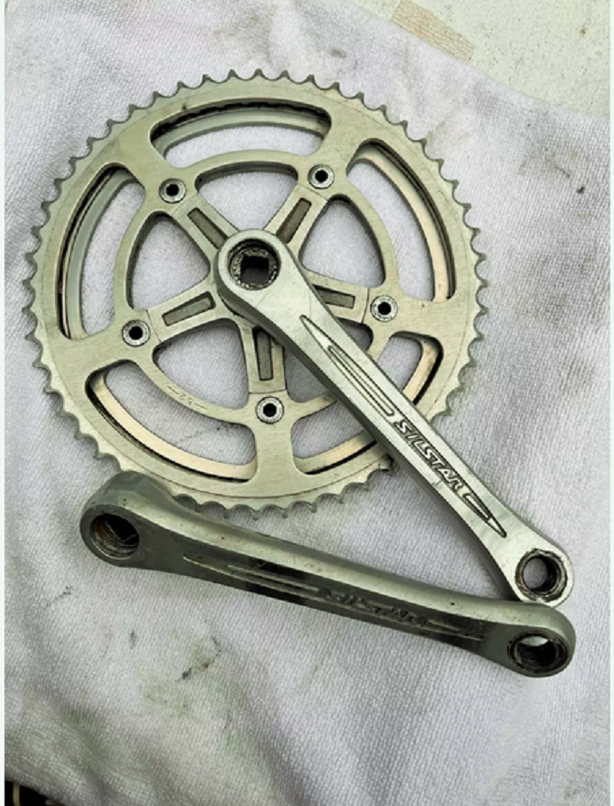 SR Sakae Silstar Kurbelgarnitur 48-52 Zähne Vintage Retro Crankset aus Japan 78-79.png