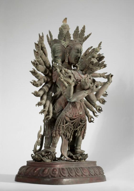 The Buddhist Deity Guhyasamaja (Tibet - Date 1800-1900) Materials-Repousse copper (1).jpg