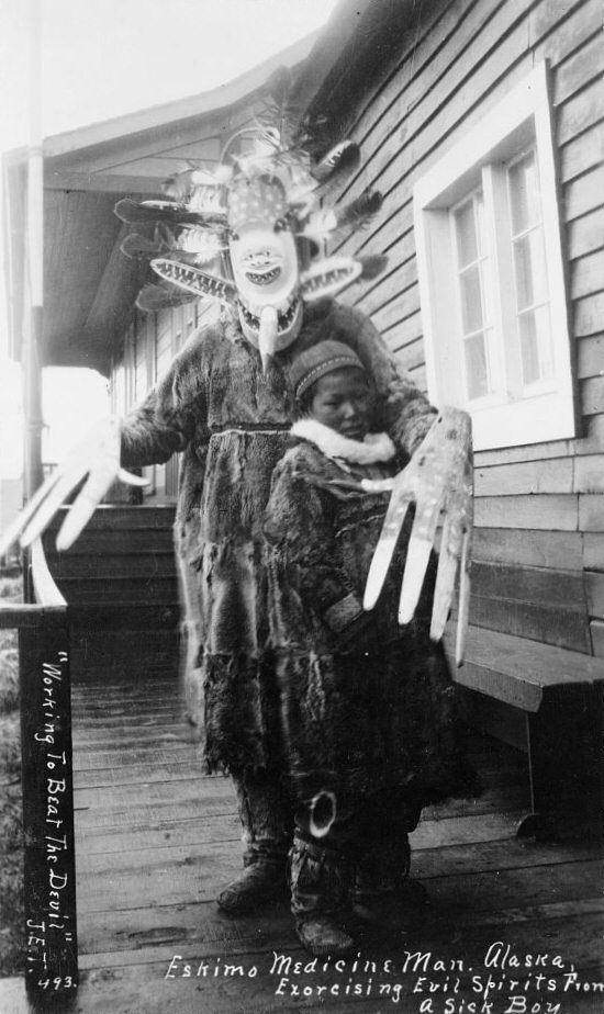 Yupik shaman treating a sick boy - Nushagak, Alaska.jpg