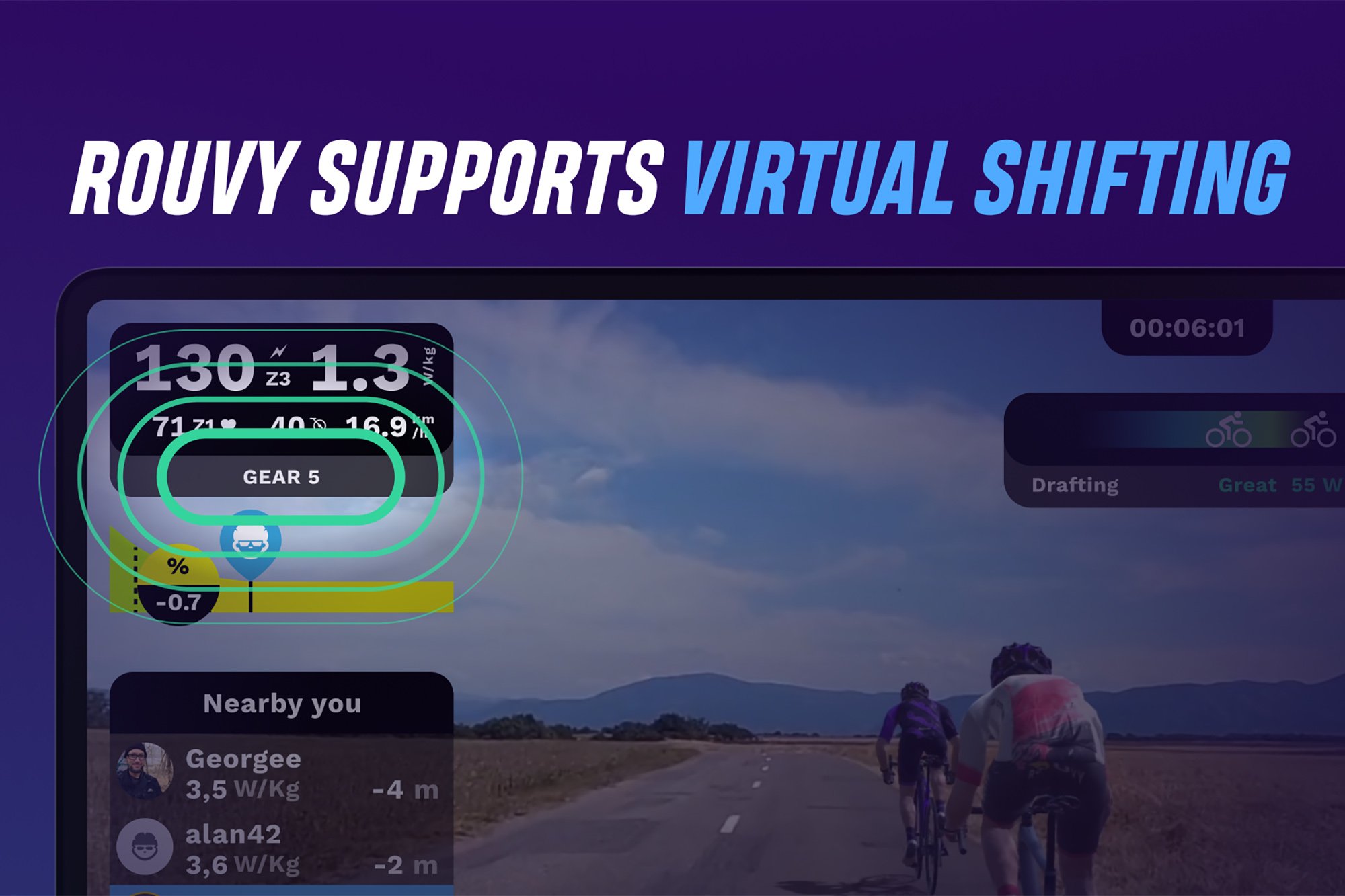 Virtuelles Schalten auch bei Rouvy: Rouvy bindet Zwift-Hardware ein